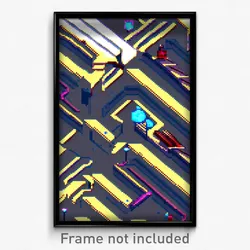 Pixel Art Poster - Zigzag Laboratory (8 Bit Psychedelic Trippy Video Game Print)