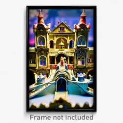 Pixel Art Poster - Miniature Palace (8 Bit Psychedelic Trippy Video Game Print)
