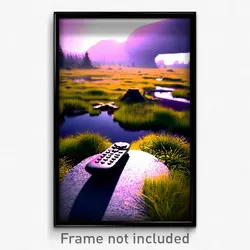Pixel Art Poster - Remote Bog (8 Bit Psychedelic Trippy Weird Video Game Print)