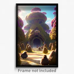Pixel Art Poster - Mushy Rookery (8 Bit Psychedelic Trippy Video Game Print)