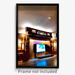 Pixel Art Poster - Wooden Movie Theatre (8 Bit Psychedelic Video Game Print)