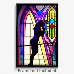 Pixel Art Poster - Mellow Stained Glass (8 Bit Psychedelic Video Game Print)