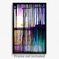 Pixel Art Poster - Wire Frame Dais (8 Bit Psychedelic Trippy Video Game Print)