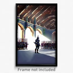 Pixel Art Poster - Prestigious Armoury (8 Bit Psychedelic Video Game Print)