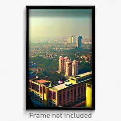 Pixel Art Poster - Big Indian City (8 Bit Psychedelic Trippy Video Game Print)