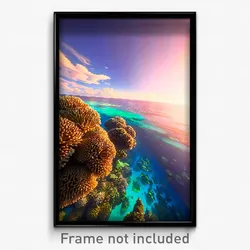 Pixel Art Poster - Great Coral Reef (8 Bit Psychedelic Trippy Video Game Print)