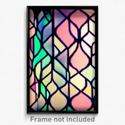 Pixel Art Poster - Wavy Stained Glass (8 Bit Psychedelic Video Game Print)