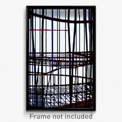 Pixel Art Poster - Complex Wire Frame Fairground (8 Bit Video Game Print)