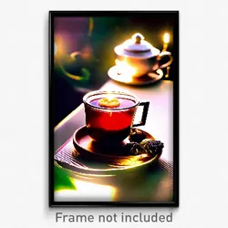 Pixel Art Poster - Enchanting Hot Tea (8 Bit Psychedelic Video Game Print)
