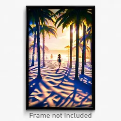 Pixel Art Poster - Elaborate Beach (8 Bit Psychedelic Trippy Video Game Print)