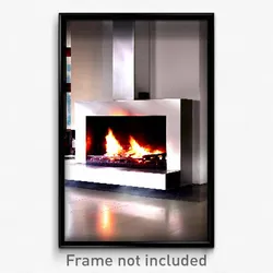 Pixel Art Poster - Striking Fireplace (8 Bit Psychedelic Video Game Print)