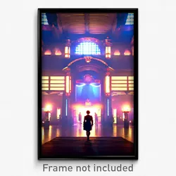 Pixel Art Poster - Memorable Hall (8 Bit Psychedelic Trippy Video Game Print)