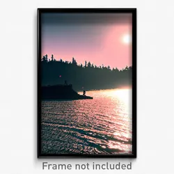 Pixel Art Poster - Dangerous Lake (8 Bit Psychedelic Trippy Video Game Print)