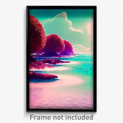 Pixel Art Poster - Esteemed Atoll (8 Bit Psychedelic Trippy Video Game Print)
