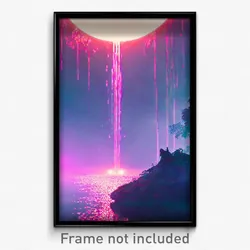 Pixel Art Poster - Watery Domain (8 Bit Psychedelic Trippy Video Game Print)