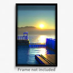 Pixel Art Poster - Blue Jetty (8 Bit Psychedelic Trippy Weird Video Game Print)