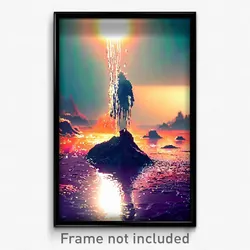 Pixel Art Poster - Fluid Outback (8 Bit Psychedelic Trippy Video Game Print)