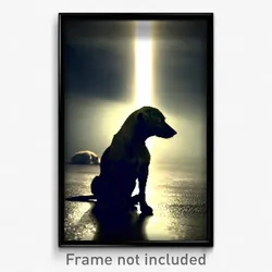 Pixel Art Poster - Dreary Dog (8 Bit Psychedelic Trippy Weird Video Game Print)