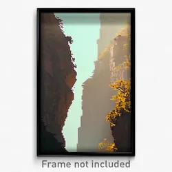 Pixel Art Poster - Smoggy Cliff (8 Bit Psychedelic Trippy Video Game Print)