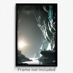 Pixel Art Poster - Arctic Cave (8 Bit Psychedelic Trippy Weird Video Game Print)
