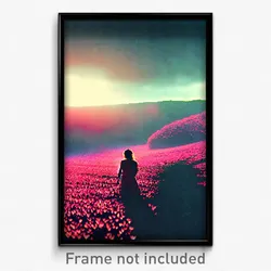 Pixel Art Poster - Velvety Land (8 Bit Psychedelic Trippy Video Game Print)