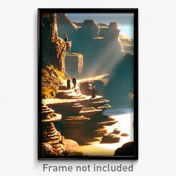 Pixel Art Poster - Old Fashioned Promontory (8 Bit Psychedelic Video Game Print)