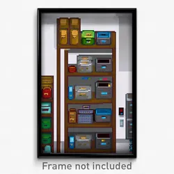 Pixel Art Poster - Meek Storage Room (8 Bit Psychedelic Trippy Video Game Print)