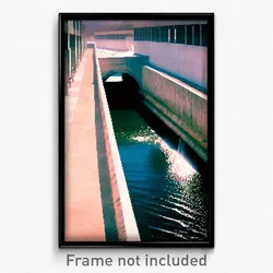 Pixel Art Poster - Concrete Waterway (8 Bit Psychedelic Trippy Video Game Print)