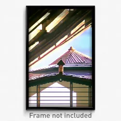 Pixel Art Poster - Deadly Roof (8 Bit Psychedelic Trippy Weird Video Game Print)