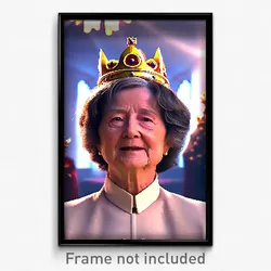 Pixel Art Poster - Elderly Crown (8 Bit Psychedelic Trippy Video Game Print)