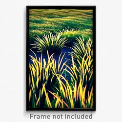 Pixel Art Poster - Captivating Grass (8 Bit Psychedelic Trippy Video Game Print)