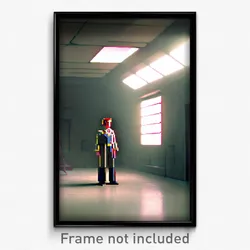 Pixel Art Poster - Unwelcoming Chamber (8 Bit Psychedelic Video Game Print)