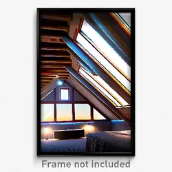 Pixel Art Poster - Magnificent Attic (8 Bit Psychedelic Trippy Video Game Print)