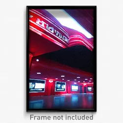 Pixel Art Poster - Red Movie Theatre (8 Bit Psychedelic Trippy Video Game Print)