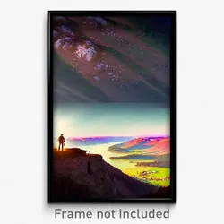 Pixel Art Poster - Big Valley (8 Bit Psychedelic Trippy Weird Video Game Print)