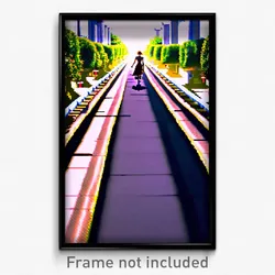 Pixel Art Poster - Bountiful Walkway (8 Bit Psychedelic Trippy Video Game Print)