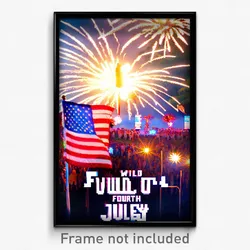 Pixel Art Poster - Wild Fourth Of July (8 Bit Psychedelic Video Game Print)