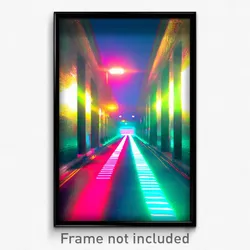 Pixel Art Poster - Bright Lane (8 Bit Psychedelic Trippy Weird Video Game Print)