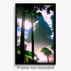 Pixel Art Poster - Incredible Cloud Forest (8 Bit Psychedelic Video Game Print)