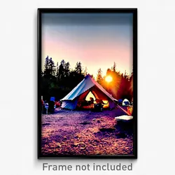 Pixel Art Poster - Gregarious Campsite (8 Bit Psychedelic Video Game Print)