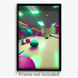 Pixel Art Poster - Squiggly Workshop (8 Bit Psychedelic Trippy Video Game Print)