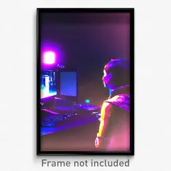 Pixel Art Poster - Mysterious Computer (8 Bit Psychedelic Video Game Print)