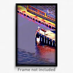 Pixel Art Poster - Quaint Jetty (8 Bit Psychedelic Trippy Video Game Print)