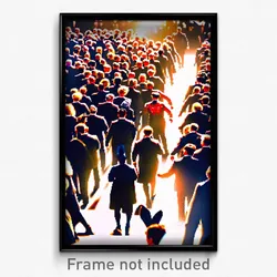 Pixel Art Poster - Crowded Gulch (8 Bit Psychedelic Trippy Video Game Print)