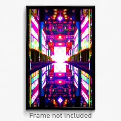 Pixel Art Poster - Kaleidoscopic Bazaar (8 Bit Psychedelic Video Game Print)