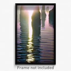 Pixel Art Poster - Striped Fjord (8 Bit Psychedelic Trippy Video Game Print)
