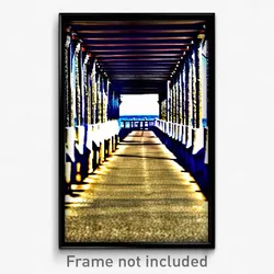 Pixel Art Poster - Wide Pier (8 Bit Psychedelic Trippy Weird Video Game Print)