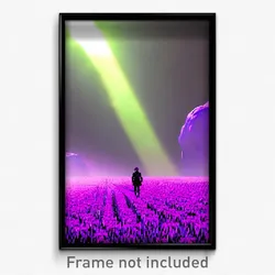 Pixel Art Poster - Violet Wasteland (8 Bit Psychedelic Trippy Video Game Print)