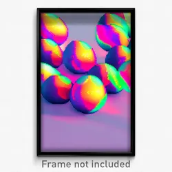Pixel Art Poster - Glitch Art Eggs (8 Bit Psychedelic Trippy Video Game Print)