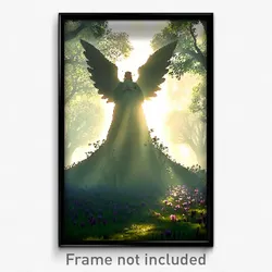 Pixel Art Poster - Angelic Grove (8 Bit Psychedelic Trippy Video Game Print)